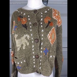 Vintage Carol little petite printed cardigan!